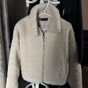 Zara Cream Teddy Jacket